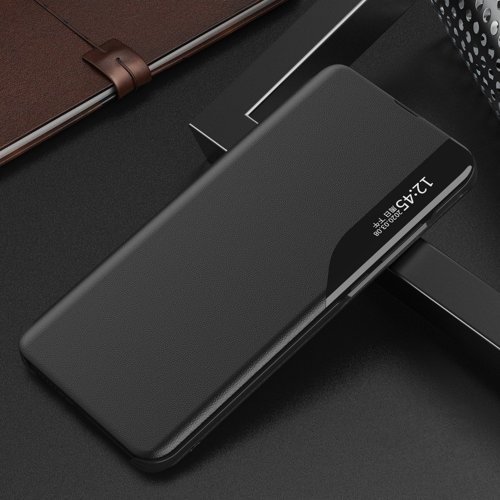 Side Clear View Standing Cover za Xiaomi Mi 10T/10T Pro Crni